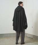 TROVE / PONCHO HOODED COAT / THREE LAYER BLACK
