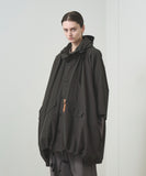 TROVE / PONCHO HOODED COAT / NYLON ASH GRAY