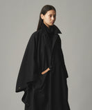TROVE / PONCHO MAC COAT / GABARDINE BLACK