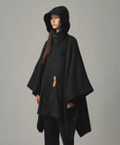 TROVE / PONCHO HOODED COAT / GABARDINE BLACK