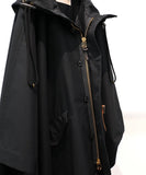 TROVE / PONCHO HOODED COAT / GABARDINE BLACK