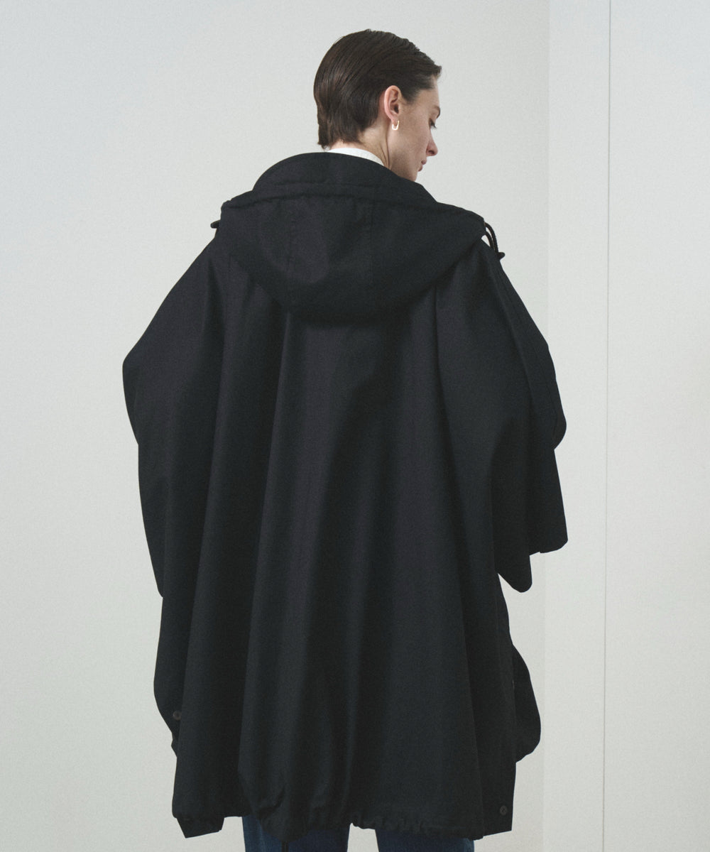 TROVE / PONCHO HOODED COAT / GABARDINE BLACK – TROVE SHOP