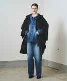TROVE / PONCHO HOODED COAT / GABARDINE BLACK