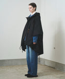 TROVE / PONCHO HOODED COAT / GABARDINE BLACK