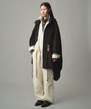 TROVE / PONCHO HOODED COAT / HERRINGBONE CHARCOAL