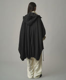 TROVE / PONCHO HOODED COAT / HERRINGBONE CHARCOAL