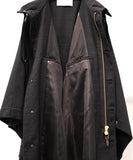 TROVE / PONCHO HOODED COAT / HERRINGBONE CHARCOAL