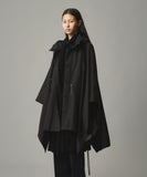 TROVE / PONCHO HOODED COAT / THREE LAYER BLACK