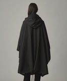 TROVE / PONCHO HOODED COAT / THREE LAYER BLACK