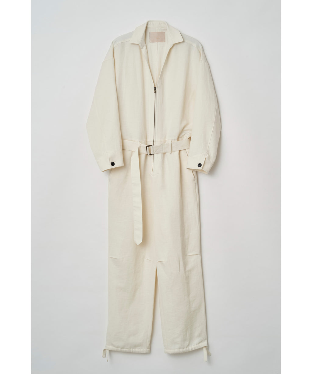 TROVE / WOOL LINEN JUMP SUIT / ECRU