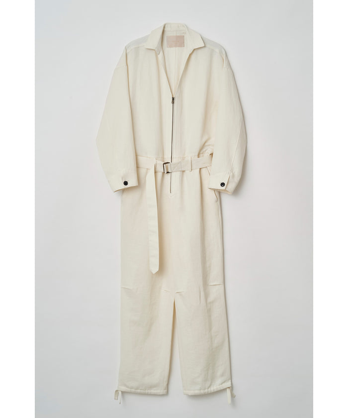 TROVE / WOOL LINEN JUMP SUIT / ECRU