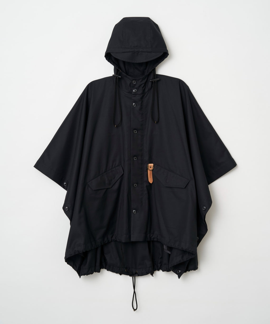 TROVE / PONCHO HOODED COAT / GABARDINE BLACK