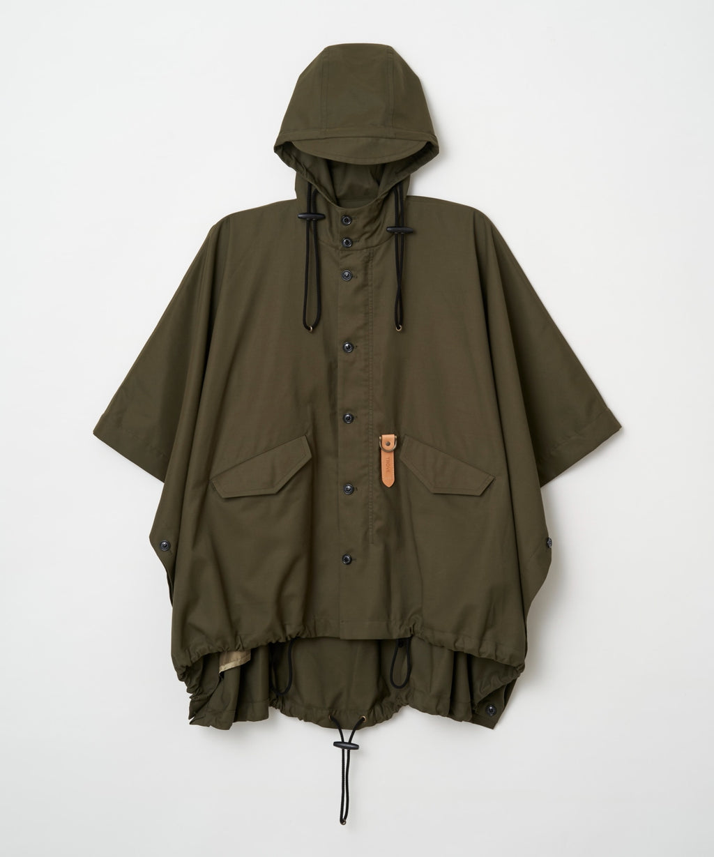 TROVE / PONCHO HOODED COAT / GABARDINE KHAKI