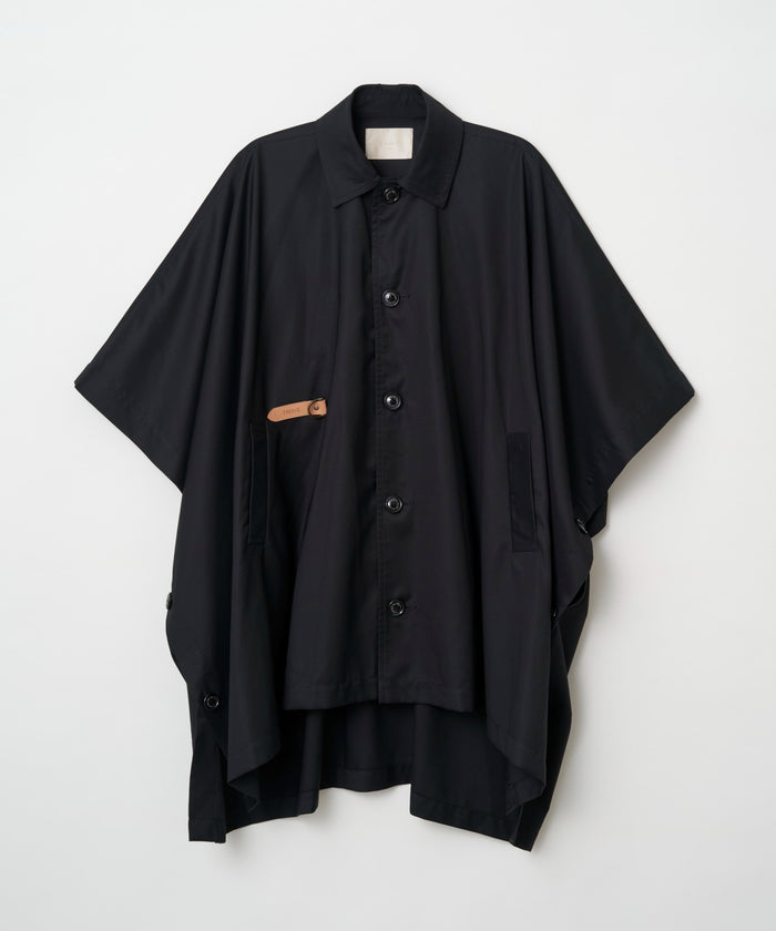 TROVE / PONCHO MAC COAT / GABARDINE BLACK