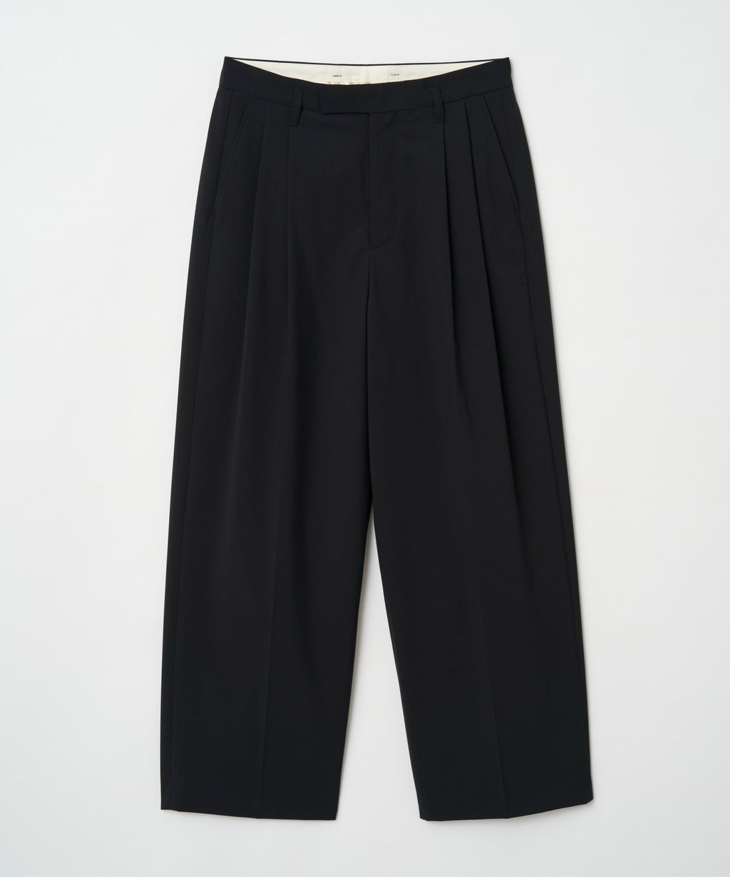 TROVE / WORSTED WIDE TROUSERS / BLACK