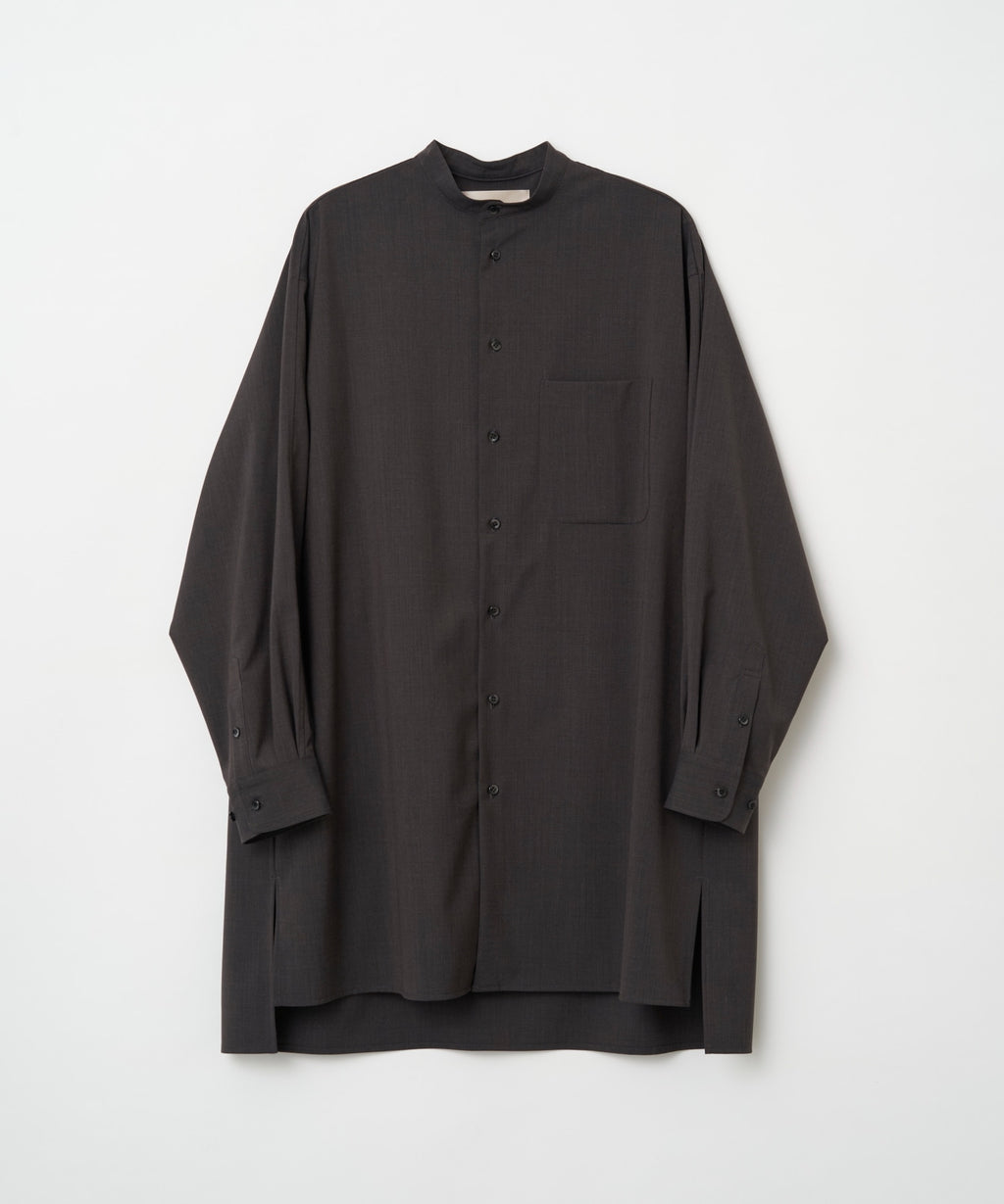 TROVE / WORSTED LONG SHIRT / GRAY BROWN