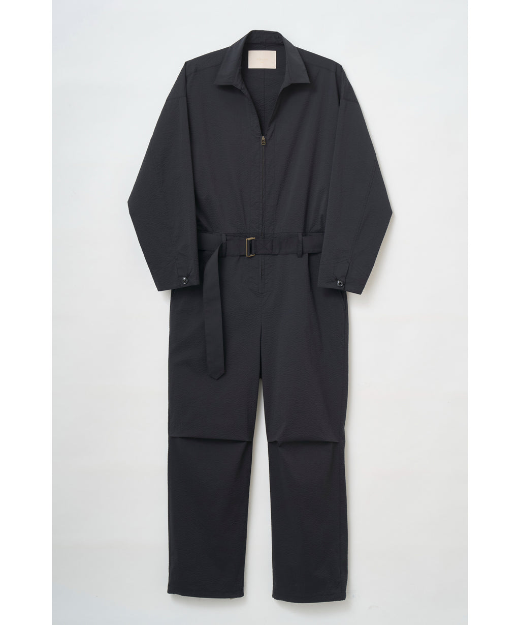 TROVE / SEER SUCKER JUMP SUIT / BLACK