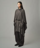 TROVE / WOOL KNIT PONCHO CARDIGAN / GREGE